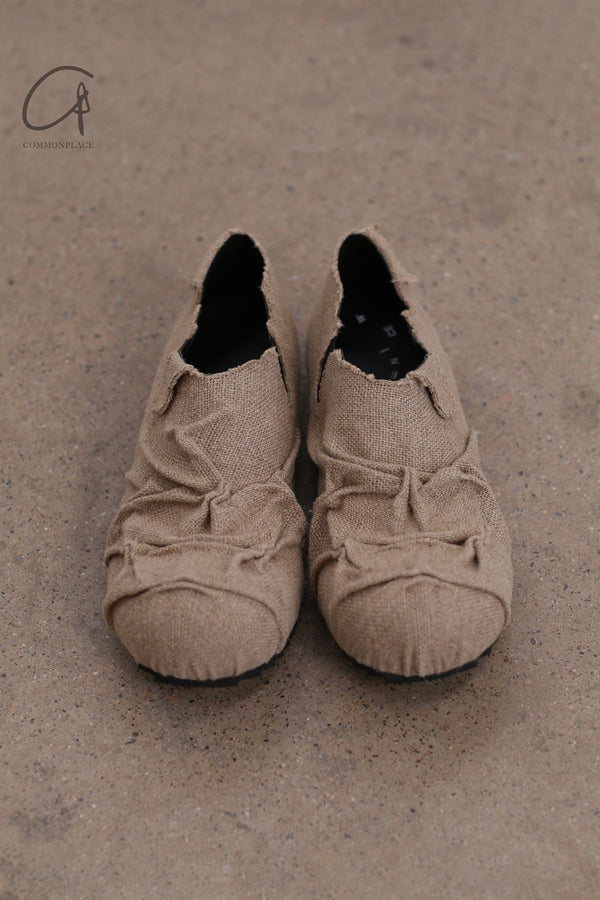 VeniceW Linen Pleated Shoes Thailand VCW-S-22-NATURAL